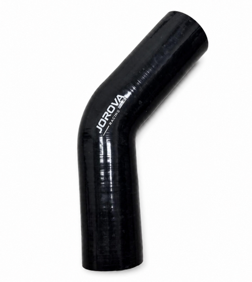 Durite silicone coude 45° renforcée 5 plis Jorova Racing pour circuit turbo, échangeur et admission haute performance.